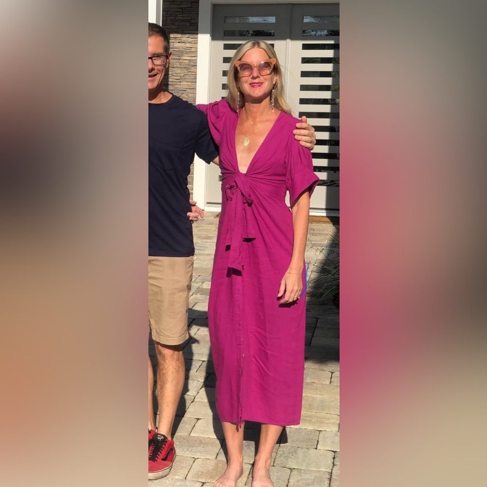Free People Vintage Summer Maxi Magenta Dress